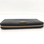 Prada Saffiano Triangle Logo Zip Around Wallet