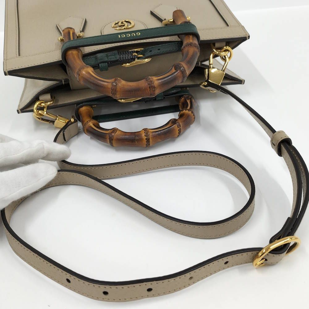 Gucci Diana Tote Bag 2-Way Leather Beige