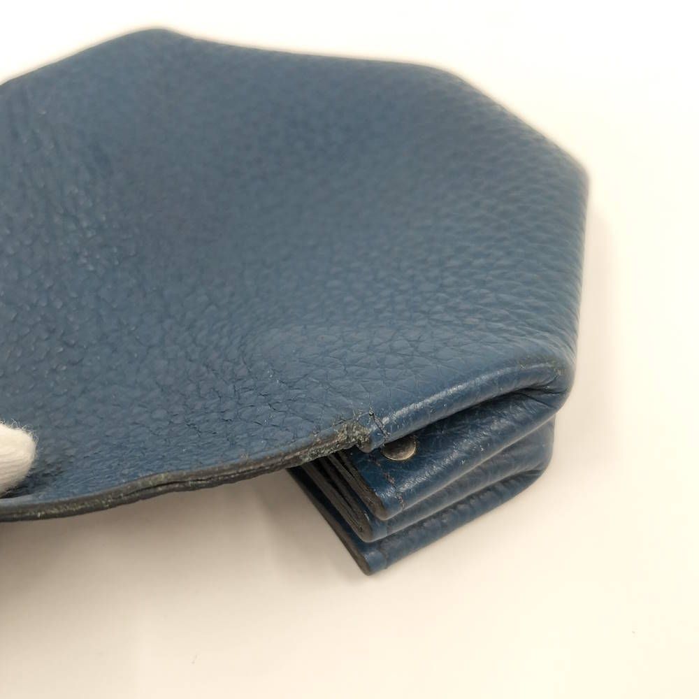 Hermes Levain Quatre Coin Purse Togo Leather Navy