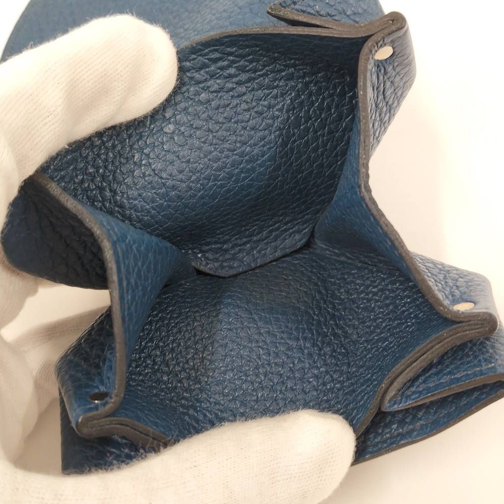 Hermes Levain Quatre Coin Purse Togo Leather Navy