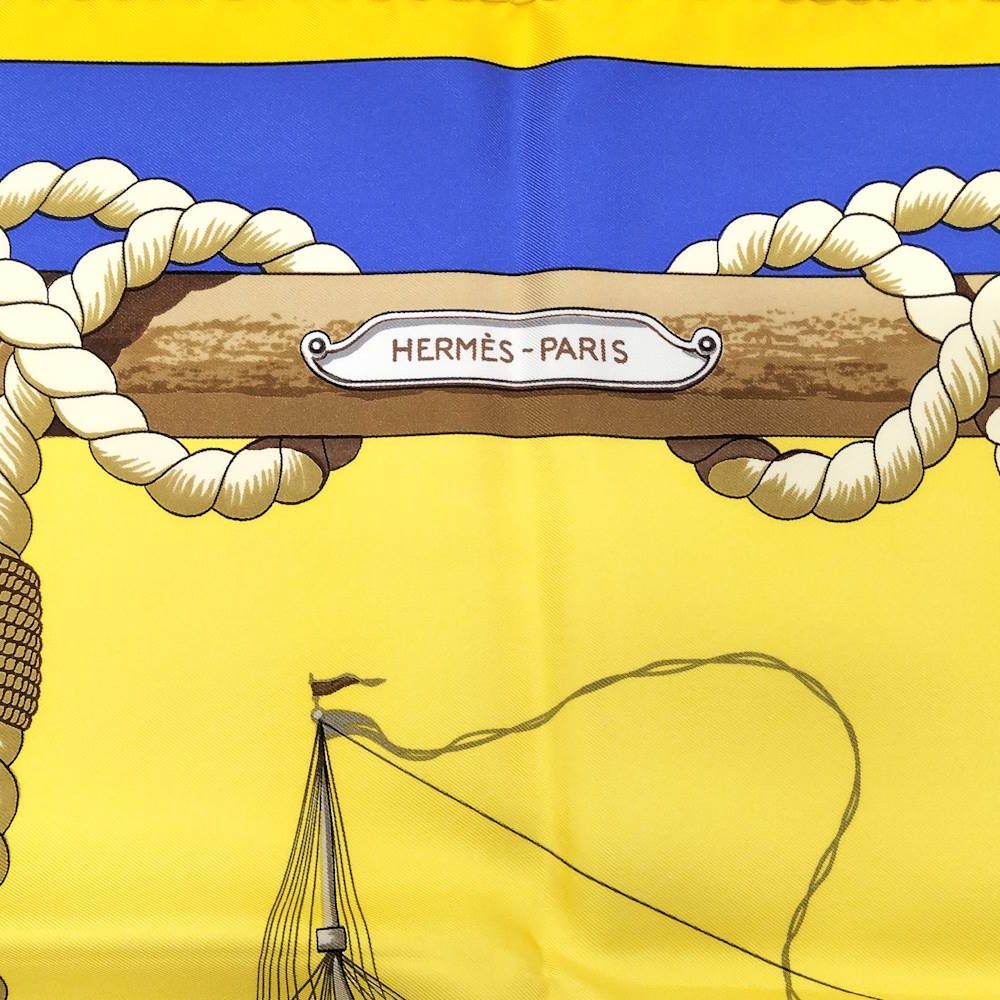 Hermes Carre 90 Scarf 100% Silk Yellow