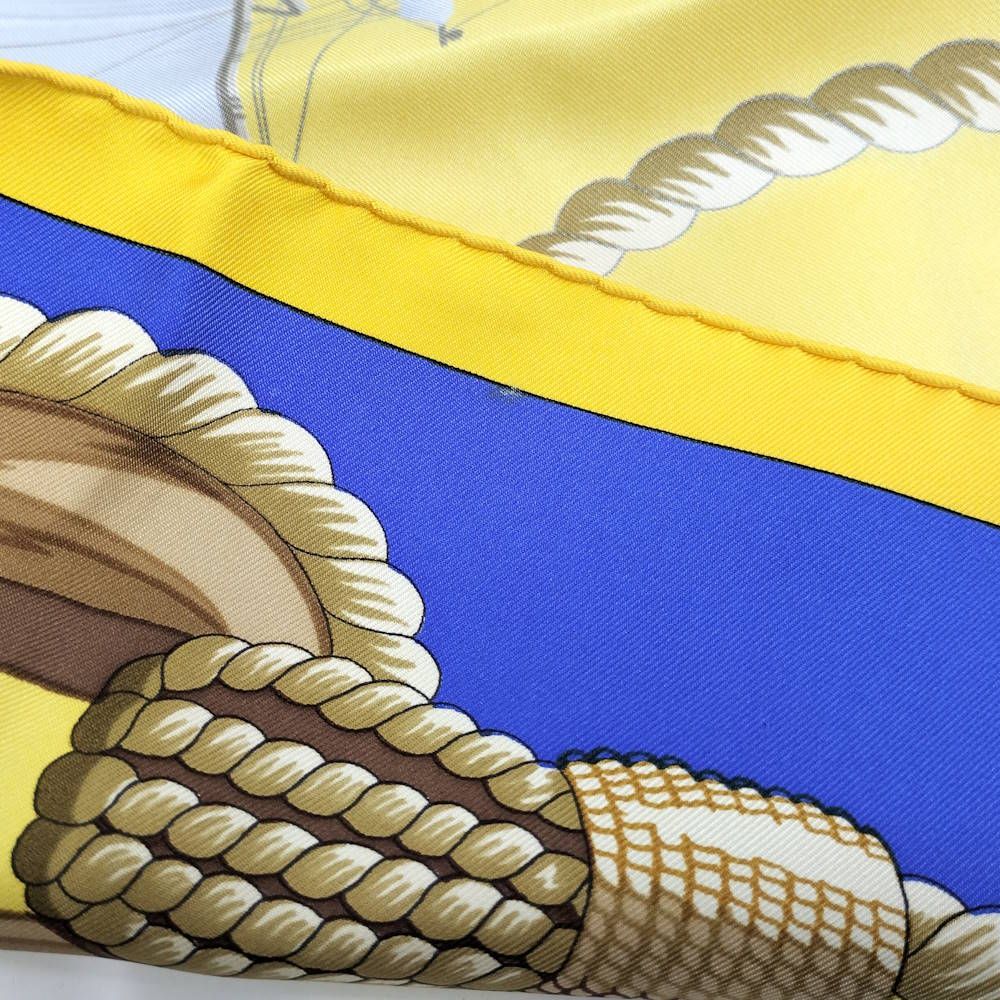 Hermes Carre 90 Scarf 100% Silk Yellow