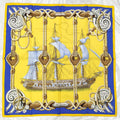 Hermes Carre 90 Scarf 100% Silk Yellow