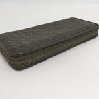 Bottega Veneta Zip Around Wallet Intrecciato Leather Khaki