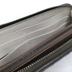 Bottega Veneta Zip Around Wallet Intrecciato Leather Khaki