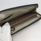 Bottega Veneta Zip Around Wallet Intrecciato Leather Khaki