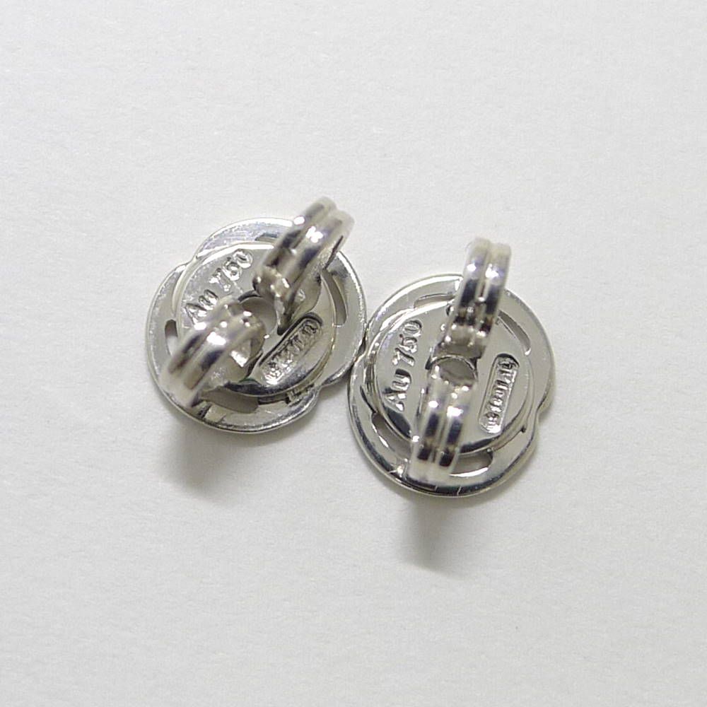 Gucci Earrings Interlocking Studs 18k White Gold Diamond