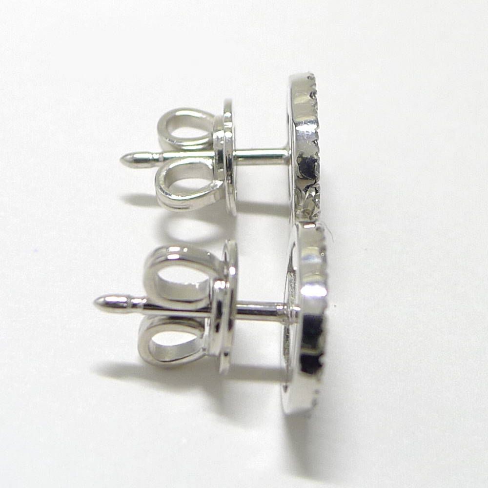Gucci Earrings Interlocking Studs 18k White Gold Diamond