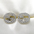 Gucci Earrings Interlocking Studs 18k White Gold Diamond