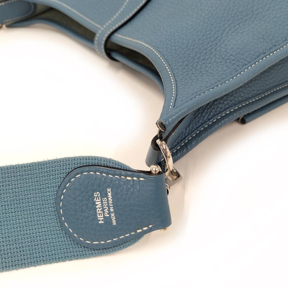 Hermes Evelyne 3 29 Taurillon Clemence Blue Jean Handbag
