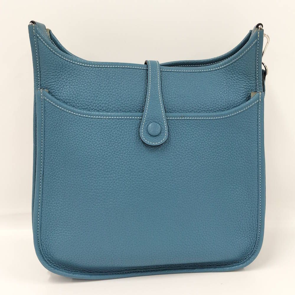 Hermes Evelyne 3 29 Taurillon Clemence Blue Jean Handbag