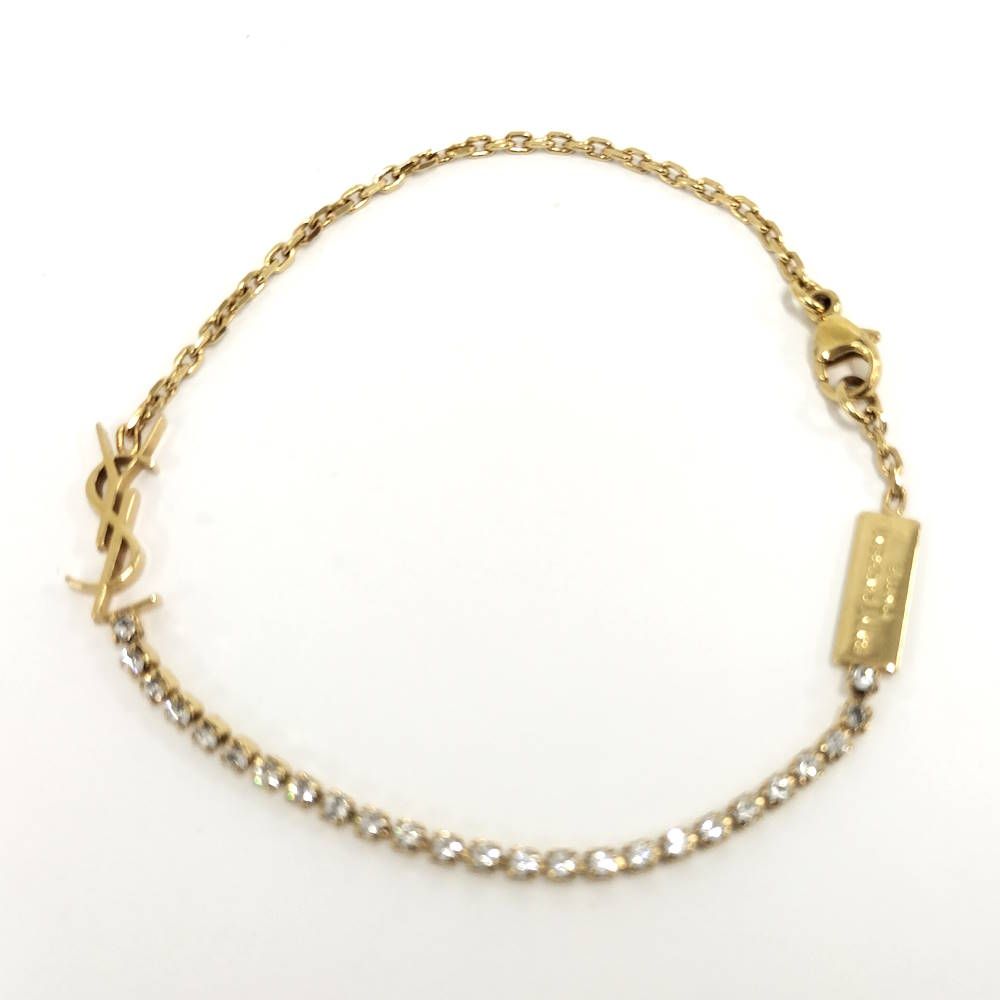 Saint Laurent Bracelet Cassandra Rhinestone Plated Gold