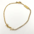 Saint Laurent Bracelet Cassandra Rhinestone Plated Gold