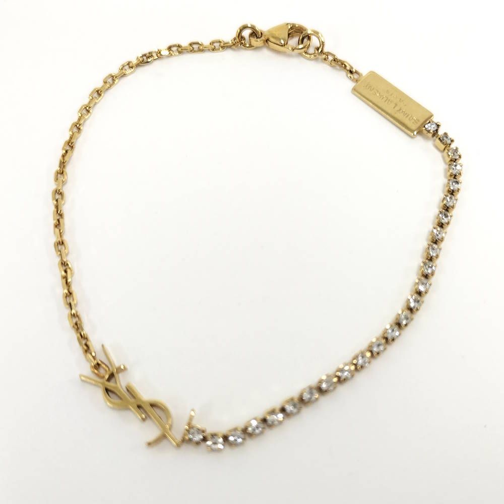 Saint Laurent Bracelet Cassandra Rhinestone Plated Gold