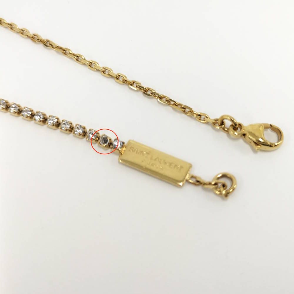 Saint Laurent Bracelet Cassandra Rhinestone Plated Gold