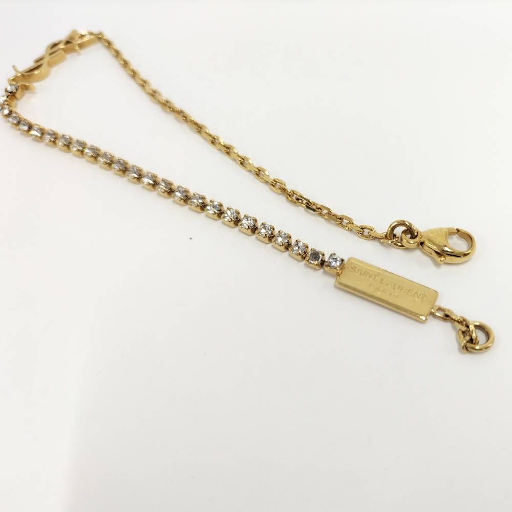 Saint Laurent Bracelet Cassandra Rhinestone Plated Gold
