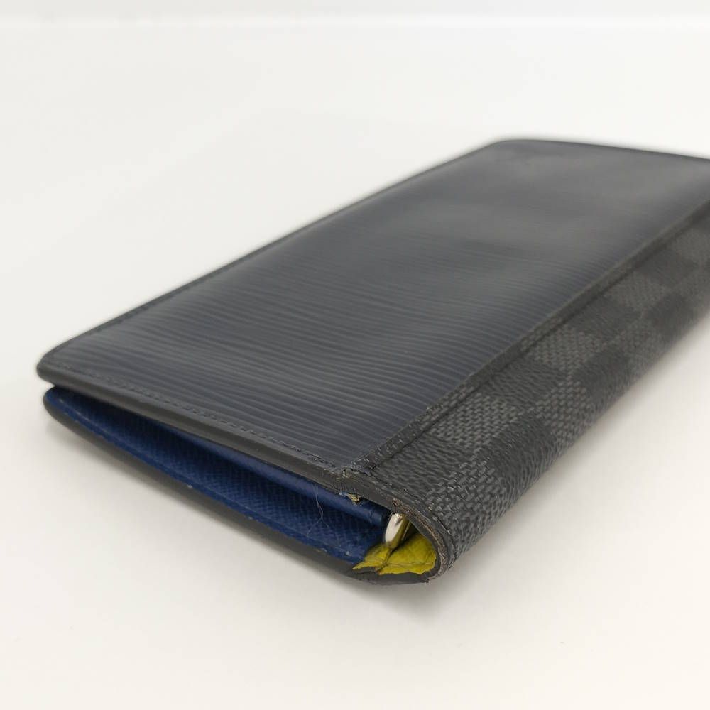 Louis Vuitton Portefeuille Brazza Wallet Epi Damier Graphite Black Navy