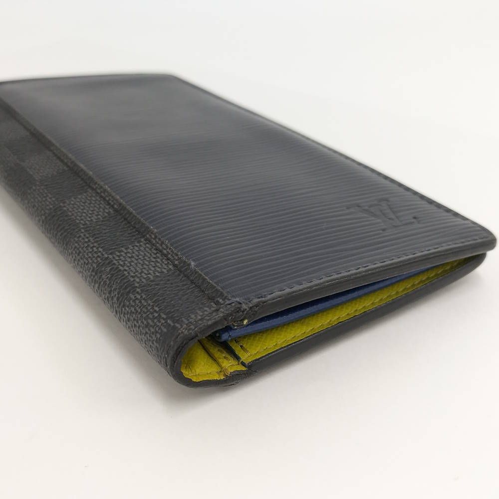 Louis Vuitton Portefeuille Brazza Wallet Epi Damier Graphite Black Navy