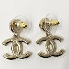 Chanel Swing Earrings CC Mark Faux Pearl Plated Gold Pink — view 2