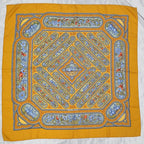 Hermes Carre 90 Scarf Qalamdan Silk Orange