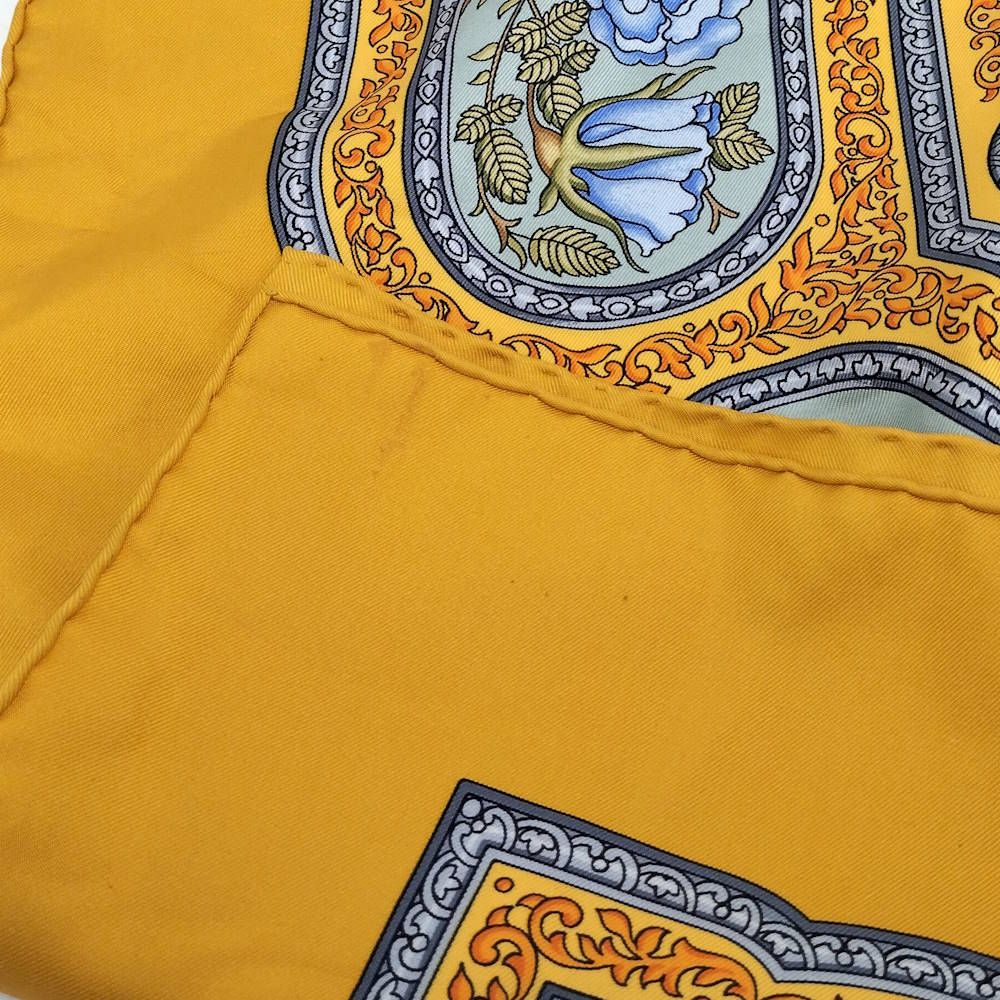 Hermes Carre 90 Scarf Qalamdan Silk Orange — view 7