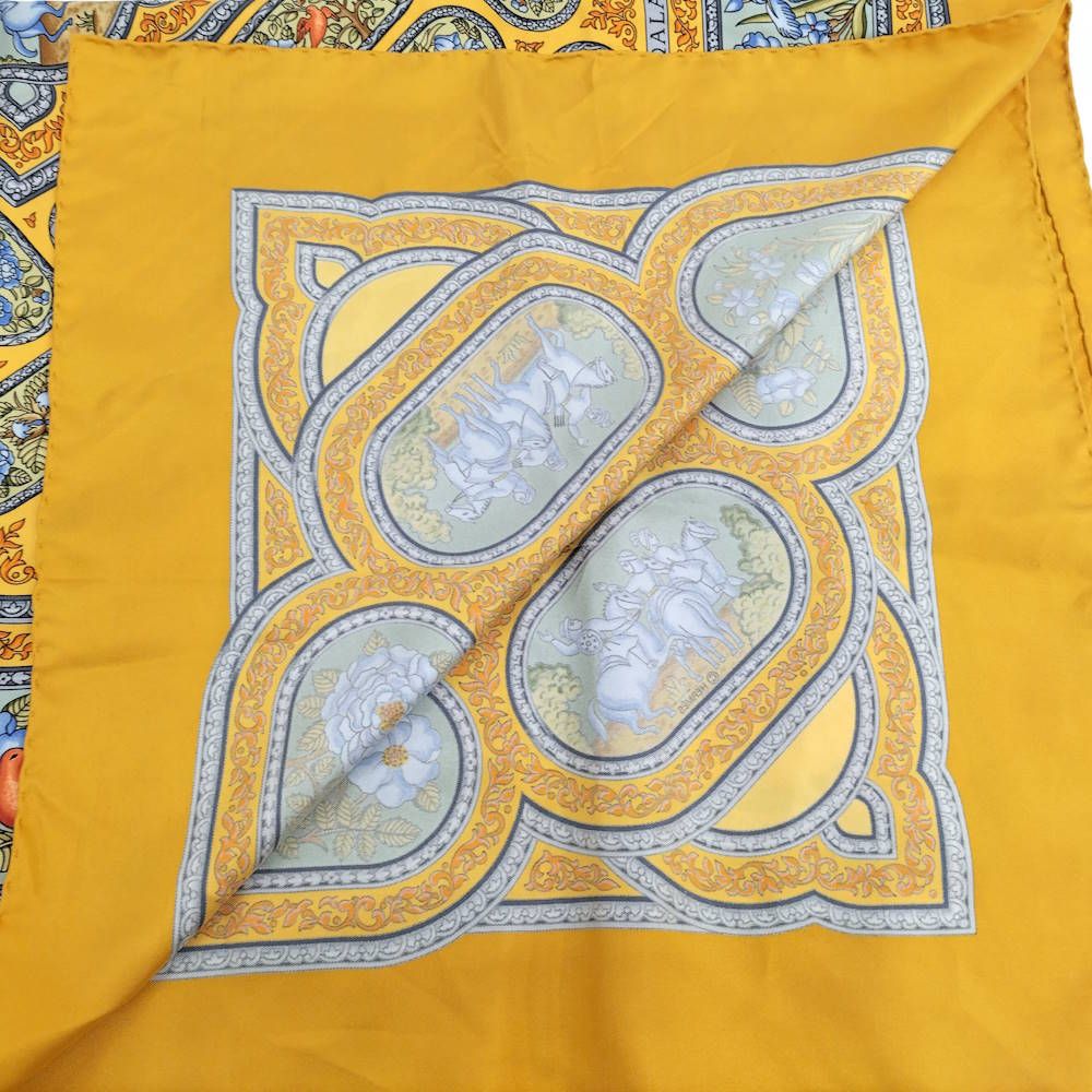 Hermes Carre 90 Scarf Qalamdan Silk Orange — view 6
