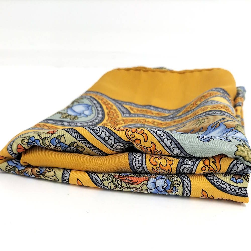 Hermes Carre 90 Scarf Qalamdan Silk Orange — view 3