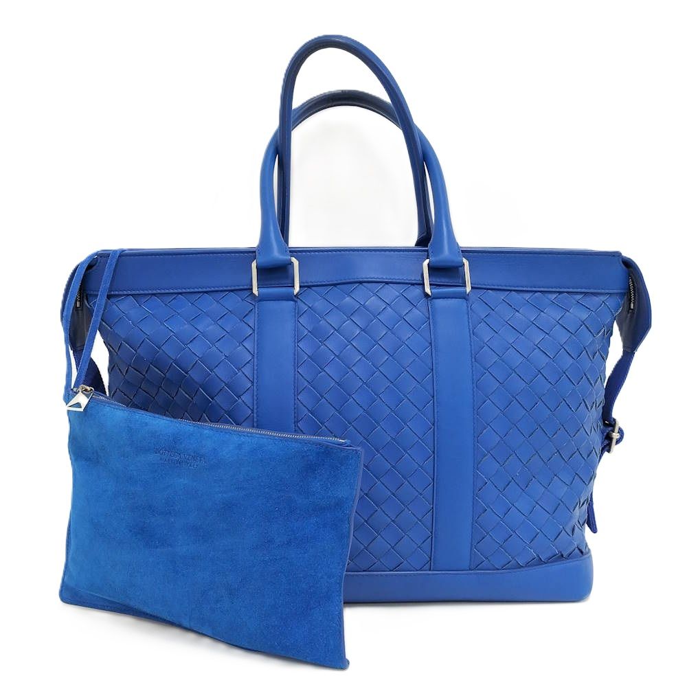 Bottega Veneta Handbag Intrecciato Leather Blue