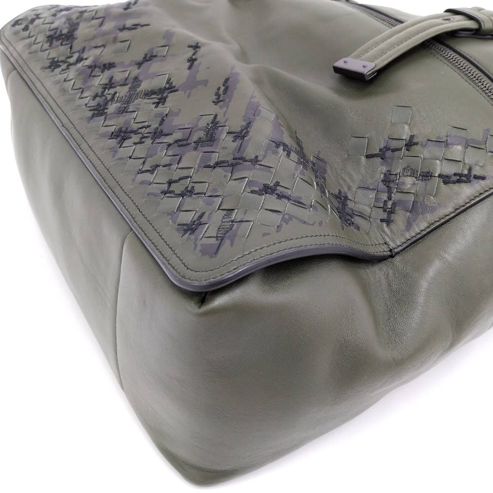 Bottega Veneta Tote Bag Intrecciato Leather Khaki — view 5