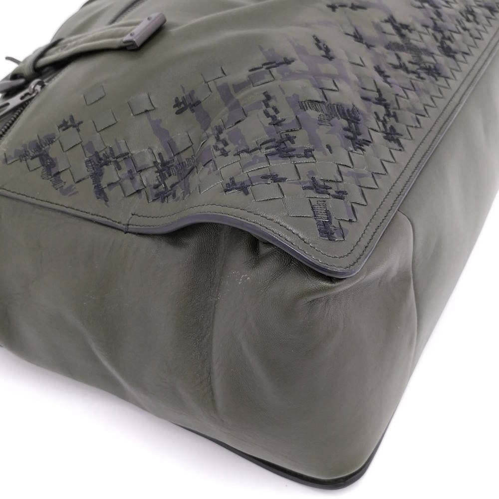 Bottega Veneta Tote Bag Intrecciato Leather Khaki — view 3