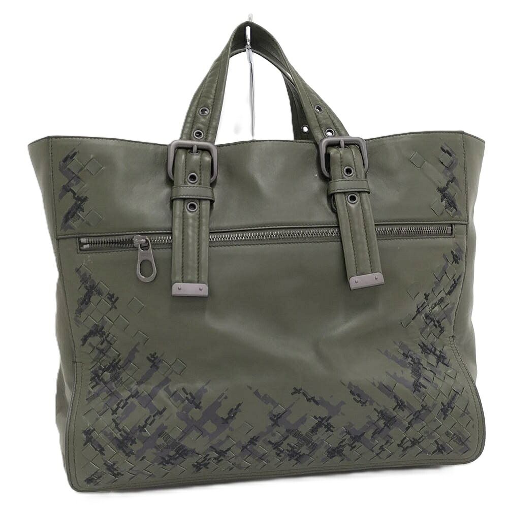 Bottega Veneta Tote Bag Intrecciato Leather Khaki