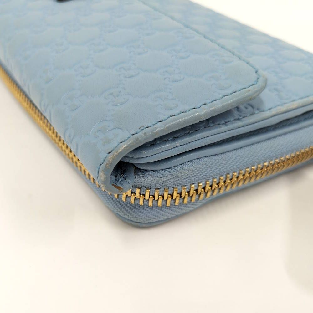 Gucci Wallet Micro Guccissima Flap Leather Light Blue — view 6