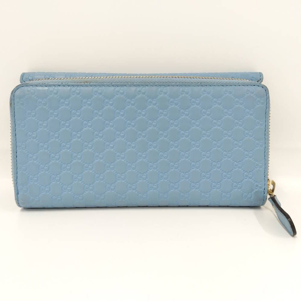 Gucci Wallet Micro Guccissima Flap Leather Light Blue — view 4