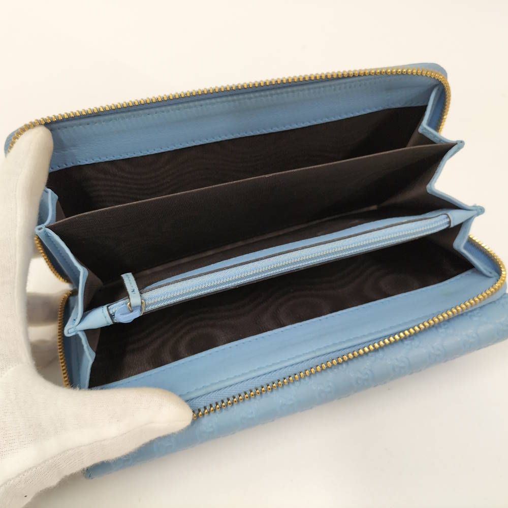 Gucci Wallet Micro Guccissima Flap Leather Light Blue — view 8