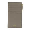 Celine Zipped Compact Card Holder Fragment Case Leather Gray