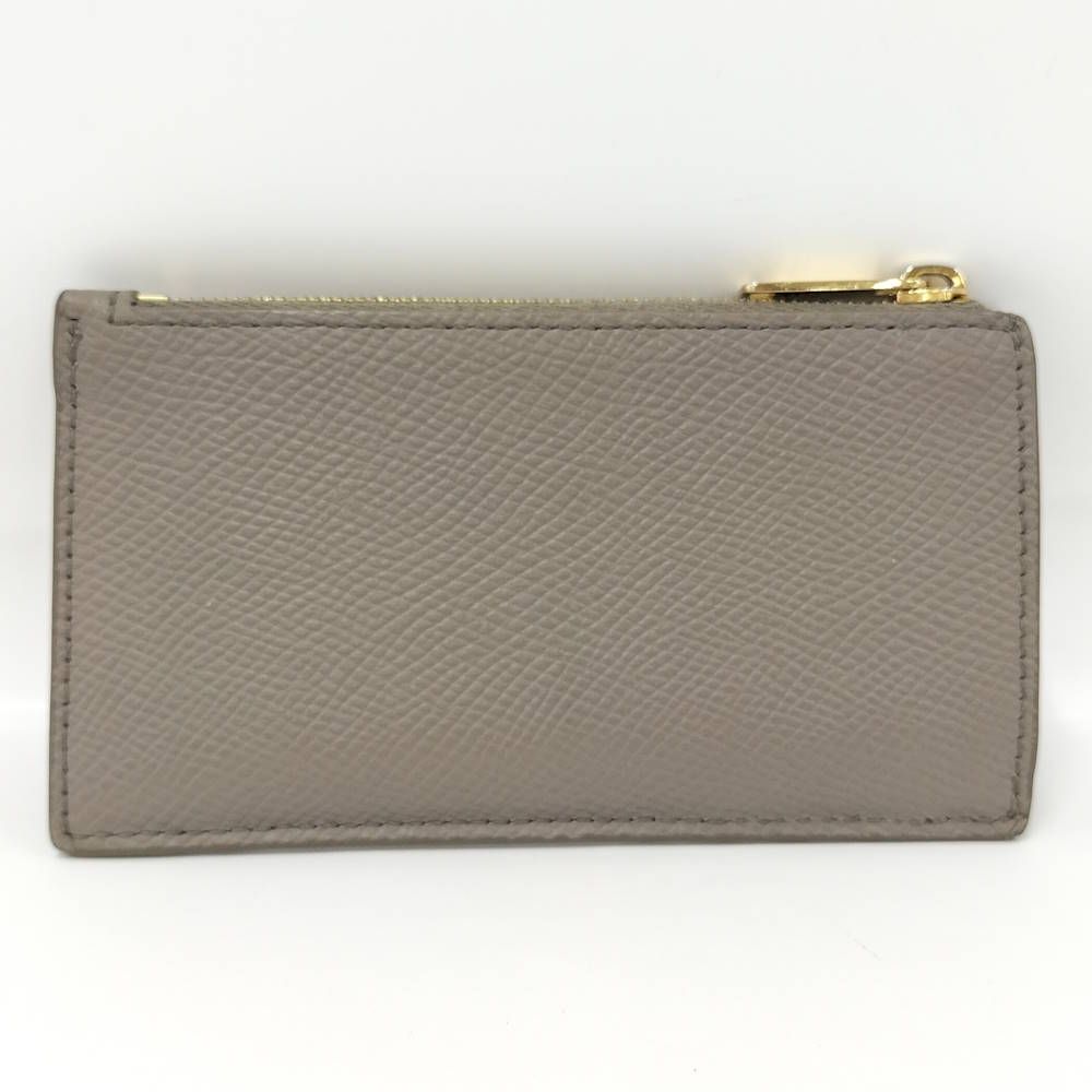 Celine Zipped Compact Card Holder Fragment Case Leather Gray — view 2