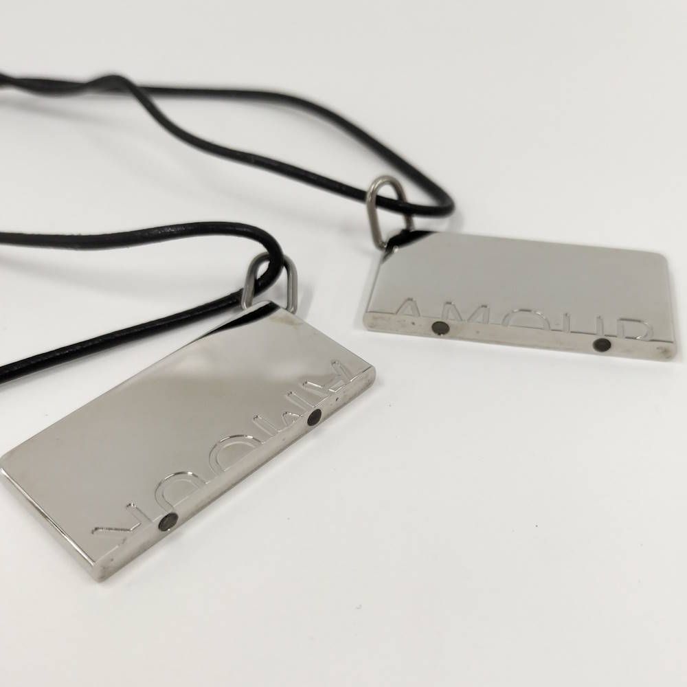 Hermes Symbol Amour Necklace Pair Plated Silver — view 5