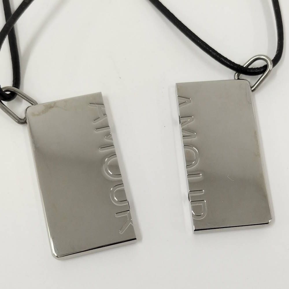 Hermes Symbol Amour Necklace Pair Plated Silver — view 2