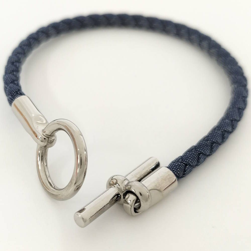 Hermes Glenan Bracelet Cotton Navy Silver — view 7