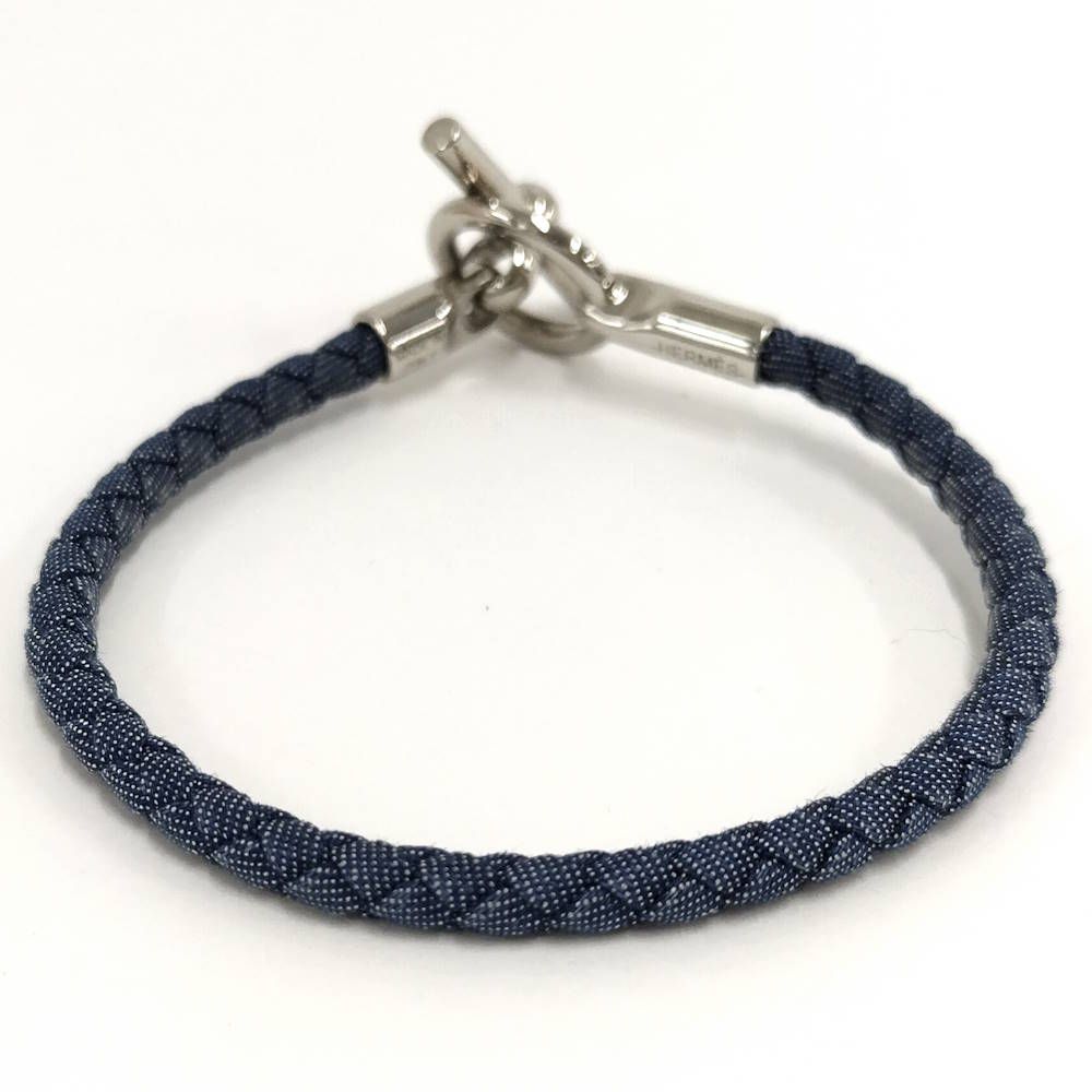 Hermes Glenan Bracelet Cotton Navy Silver — view 2