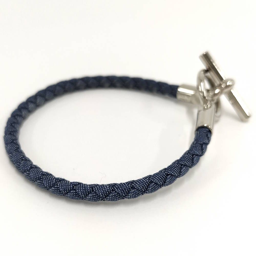 Hermes Glenan Bracelet Cotton Navy Silver — view 4