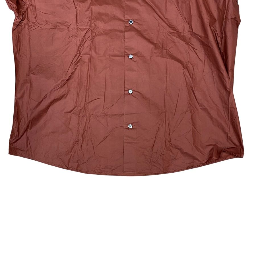 Hermes Stand Color Jacket Light Shirt Cotton Nylon Brick Brown Lightweight Haori — view 8