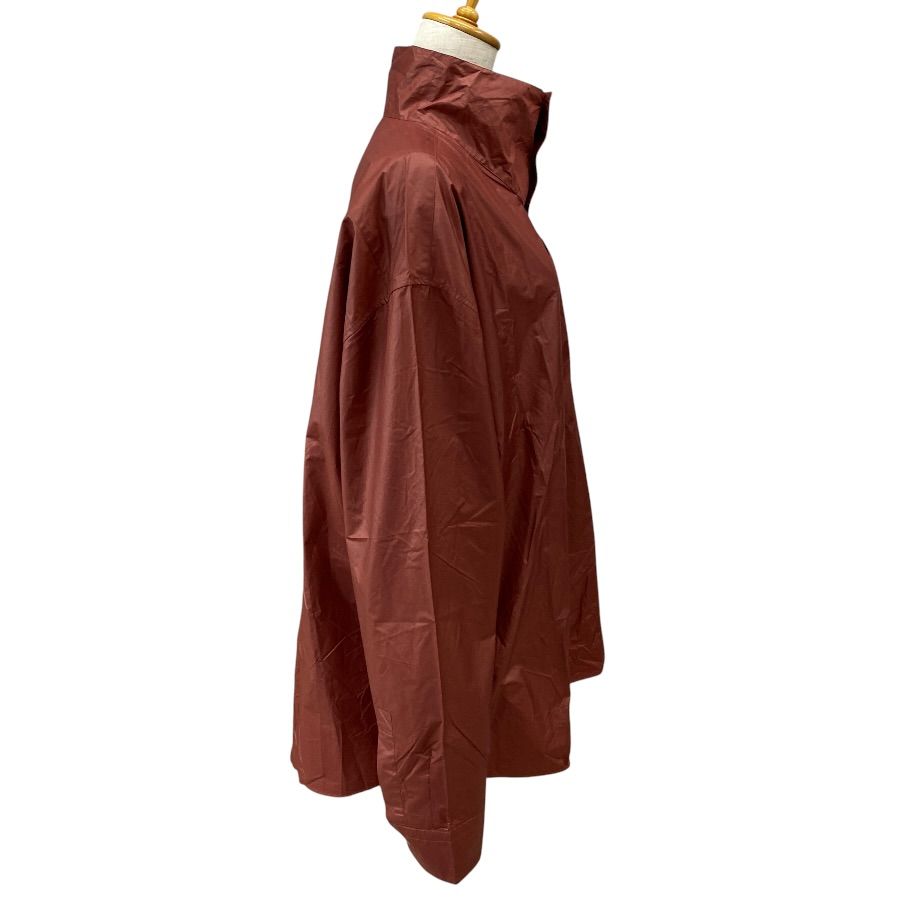 Hermes Stand Color Jacket Light Shirt Cotton Nylon Brick Brown Lightweight Haori — view 4