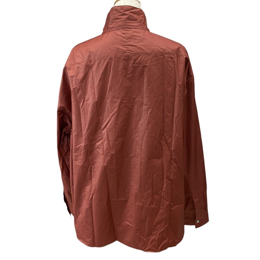 Hermes Stand Color Jacket Light Shirt Cotton Nylon Brick Brown Lightweight Haori — view 3