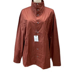 Hermes Stand Color Jacket Light Shirt Cotton Nylon Brick Brown Lightweight Haori