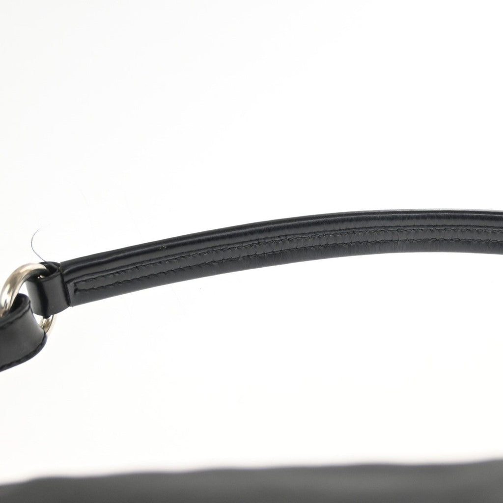 Prada Tessuto Nylon Shoulder Bag Leather Black White