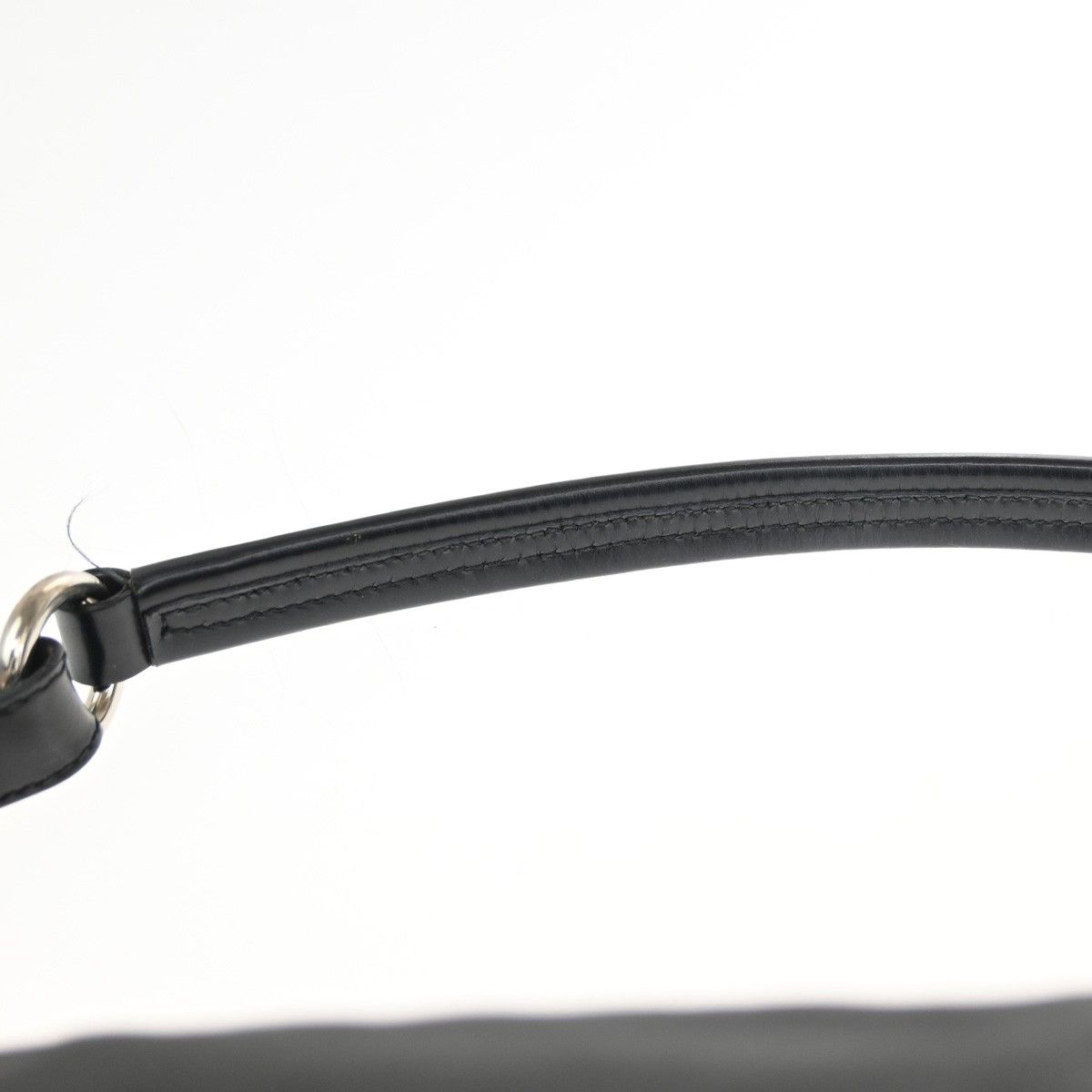 Prada Tessuto Nylon Shoulder Bag Leather Black White