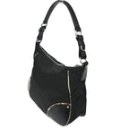 Prada Tessuto Nylon Shoulder Bag Leather Black White