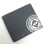 Fendi Bifold Wallet FF Log Calf Leather Gray Dark White — view 3