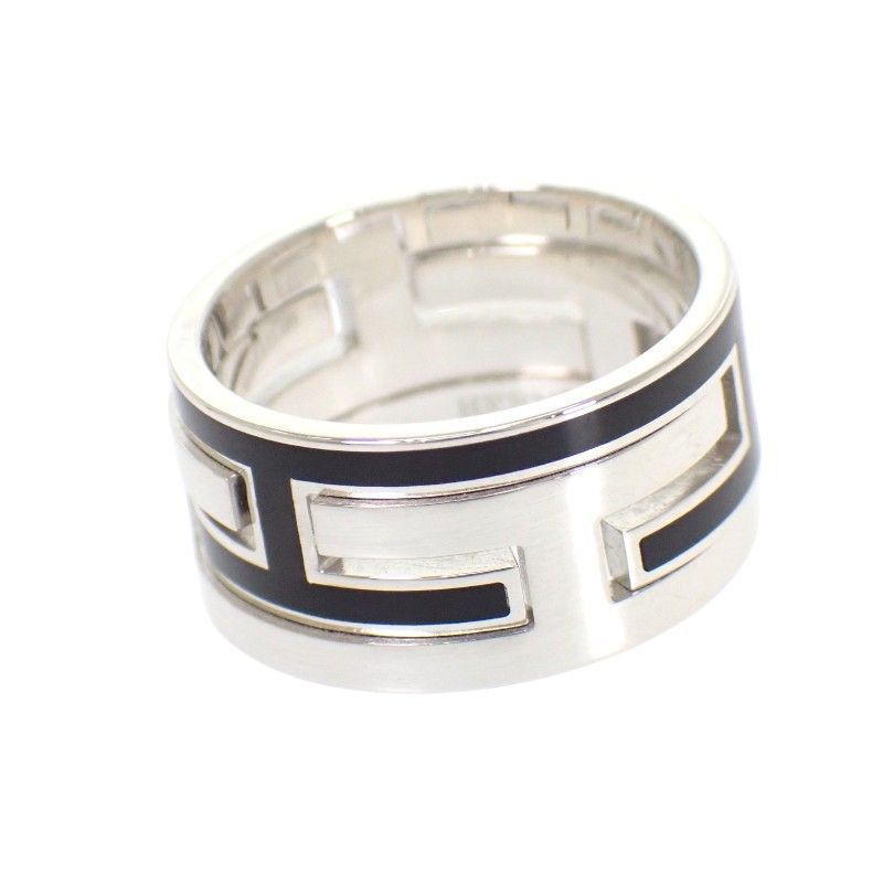 Hermes Move Ash Ring 925 Sterling Silver Black 53 AB — view 2